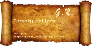 Gurszky Melinda névjegykártya